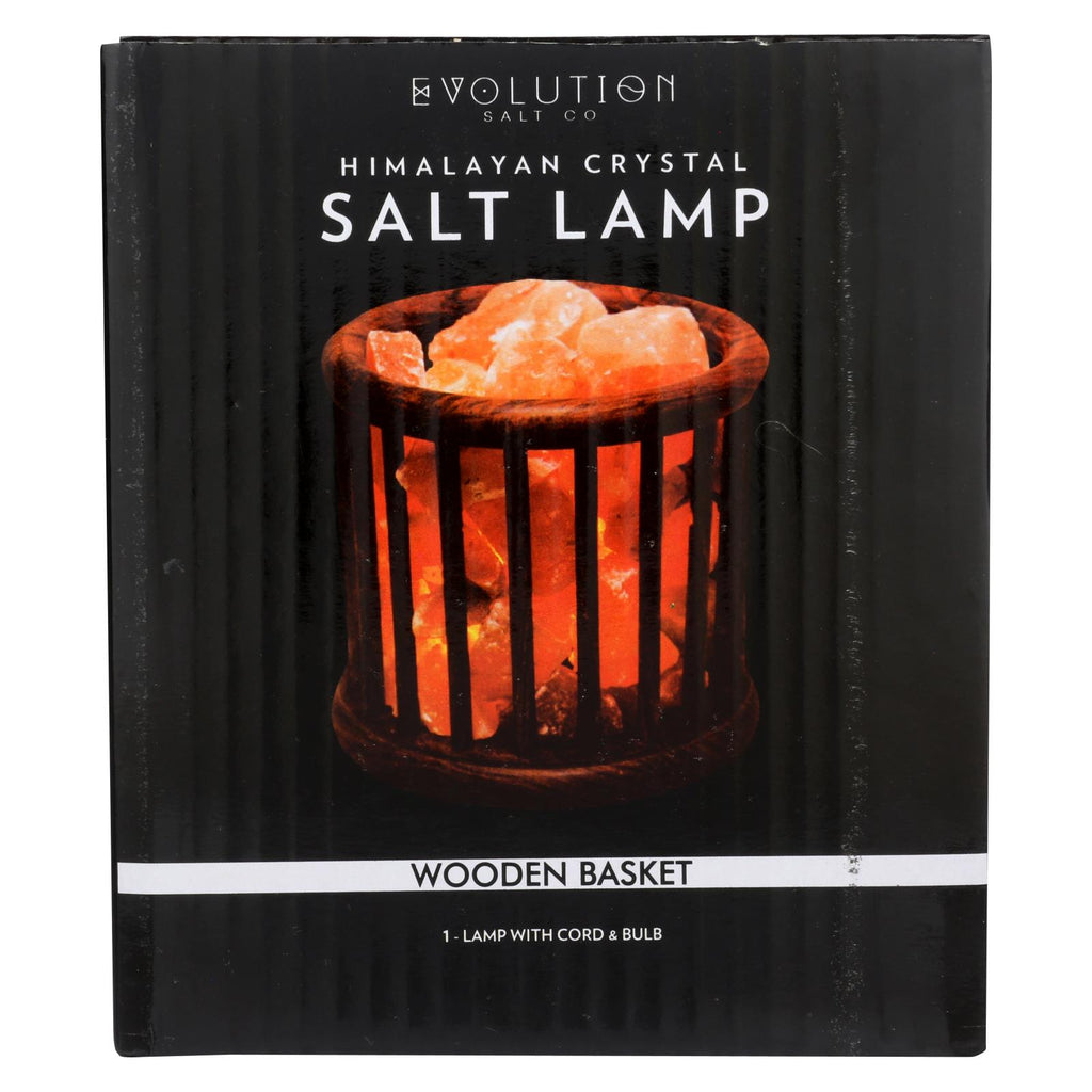 Evolution Salt Crystal Salt Lamp - Wooden Basket - 1 Count