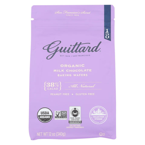 Guittard Chocolate Baking Wafers - Organic - 38% Milk - Case Of 8 - 12 Oz