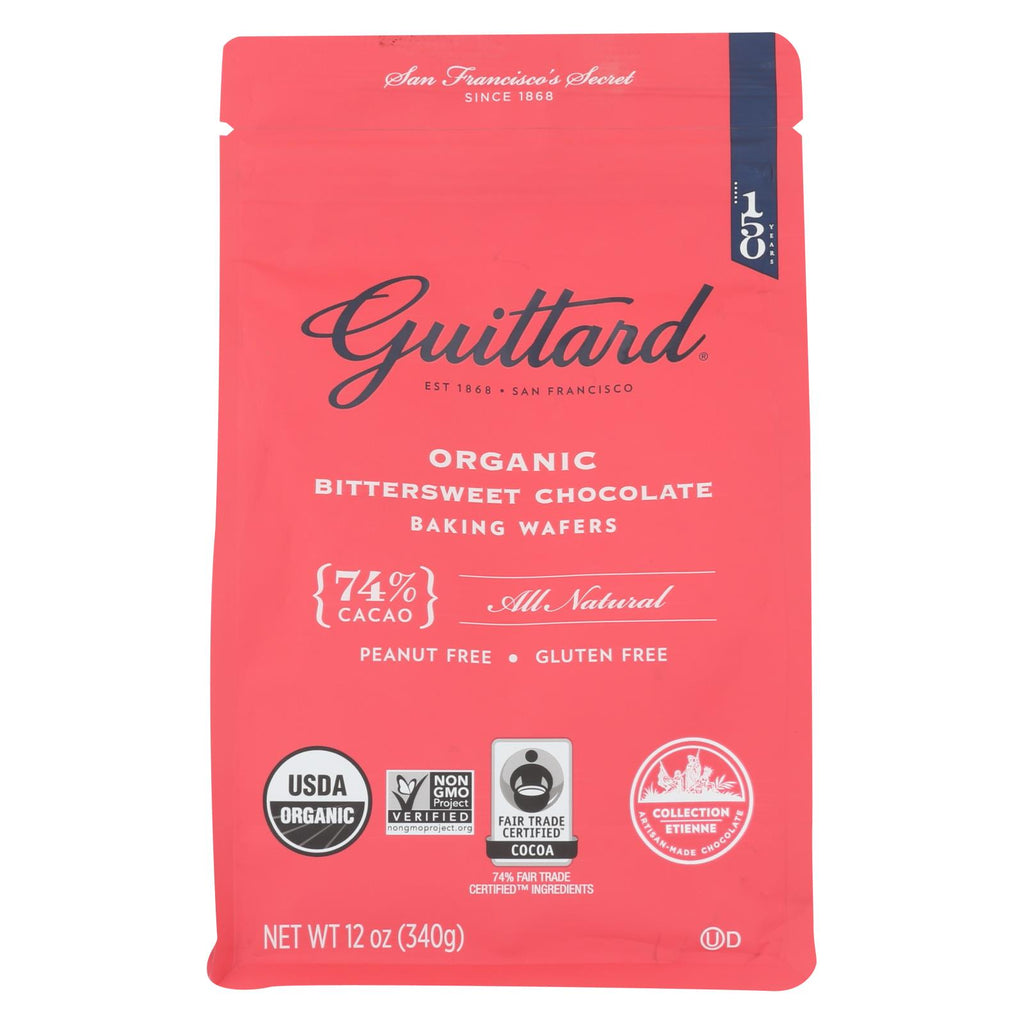 Guittard Chocolate Baking Wafers - Organic - 74% Bittersweet - Case Of 8 - 12 Oz