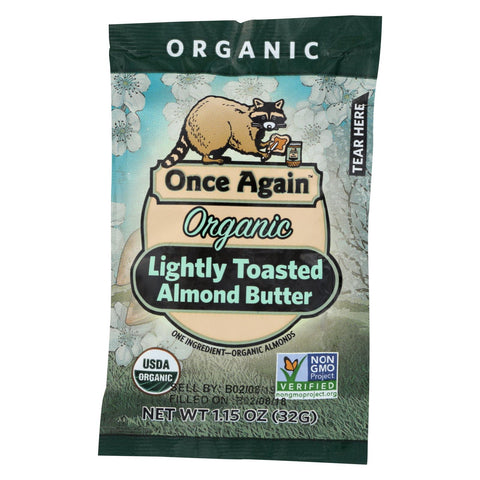 Once Again Almond Butter - Organic - Lightly Toasted - Squeeze Pack - 1.15 Oz - Case Of 10