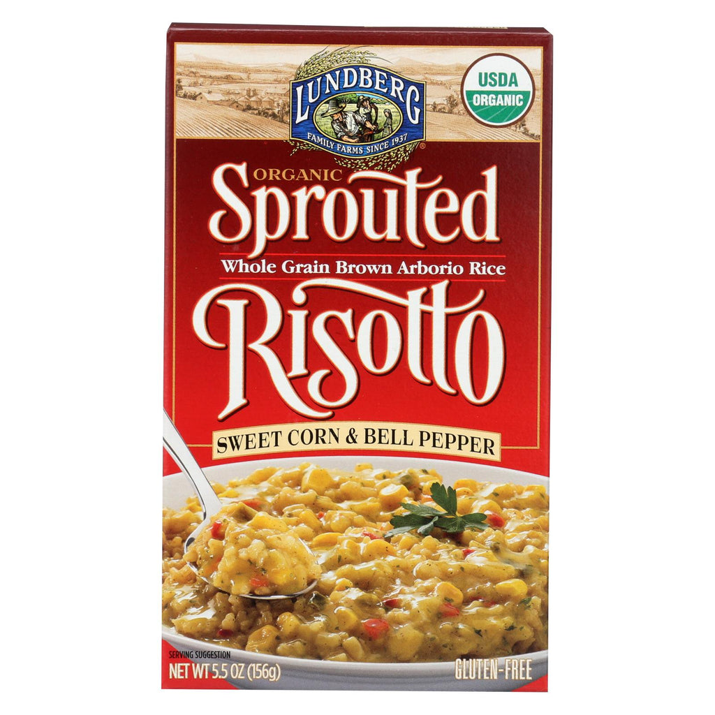 Lundberg Family Farms Organic Sprouted Risotto - Sweet Corn And Bell Pepper - Case Of 6 - 5.5 Oz.