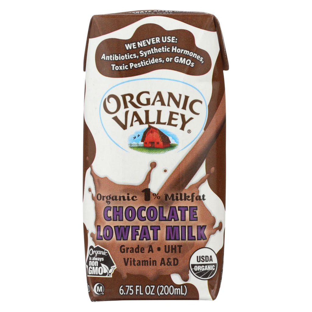 Organic Valley Single Serve Aseptic Milk - Chocolate 1% - Case Of 12 - 6.75oz Cartons