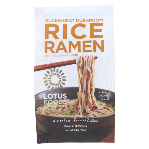 Lotus Foods Buckwheat Mushroom Brown Rice Ramen With Vegetable Soup - Case Of 10 - 2.8 Oz.