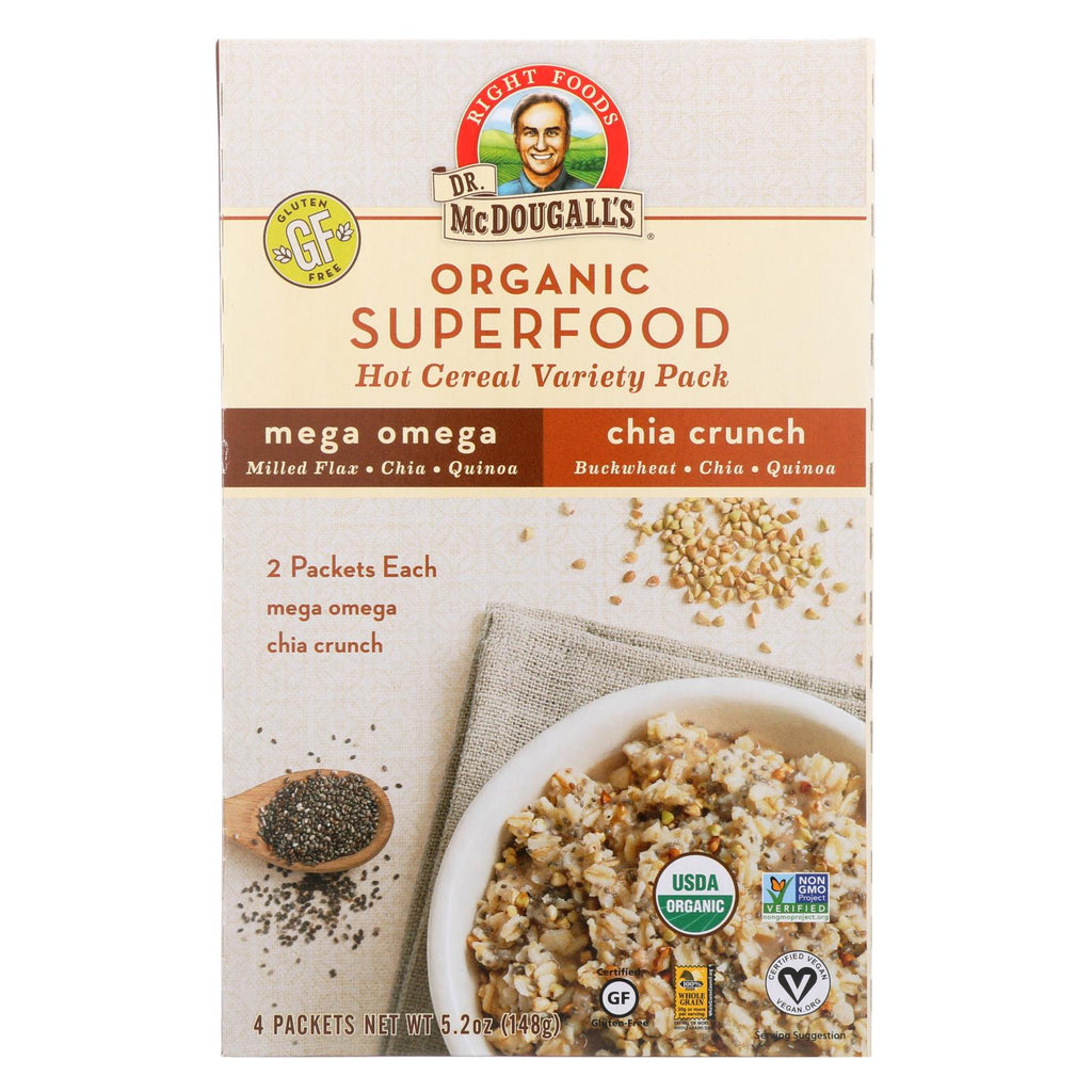 Dr. Mcdougall's Organic Superfood Hot Cereal Variety Pack - Case Of 8 - 5.2 Oz.