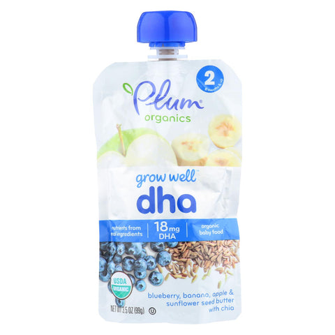 Plum Organics Grow Well Baby Food - Dha - Case Of 6 - 3.5 Oz.