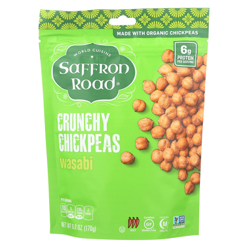 Saffron Road Crunchy Chickpeas - Wasabi - Case Of 12 - 6 Oz.