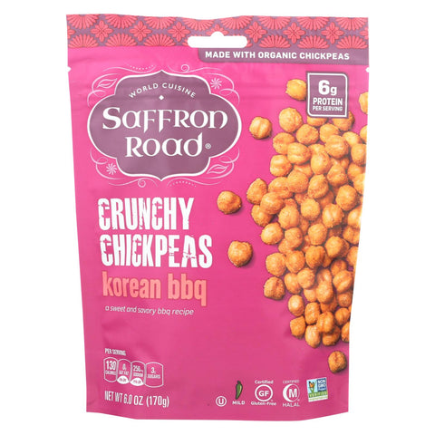 Saffron Road Crunchy Chickpeas - Korean Bbq - Case Of 12 - 6 Oz.