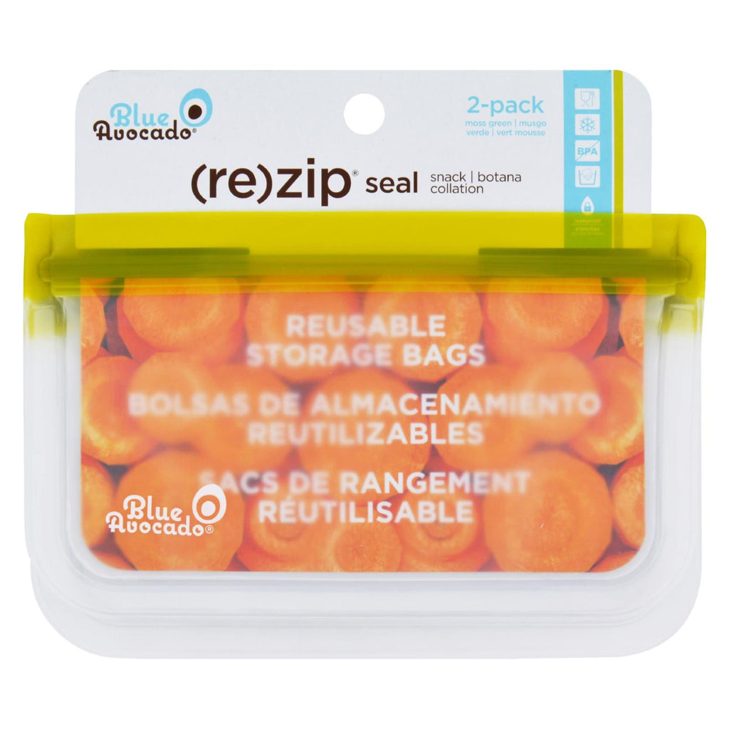 Blue Avocado - Bag - Re-zip - Snack - Green - 2 Count