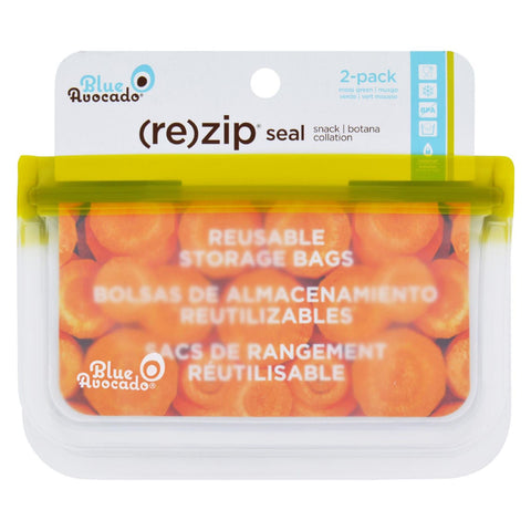 Blue Avocado - Bag - Re-zip - Snack - Green - 2 Count