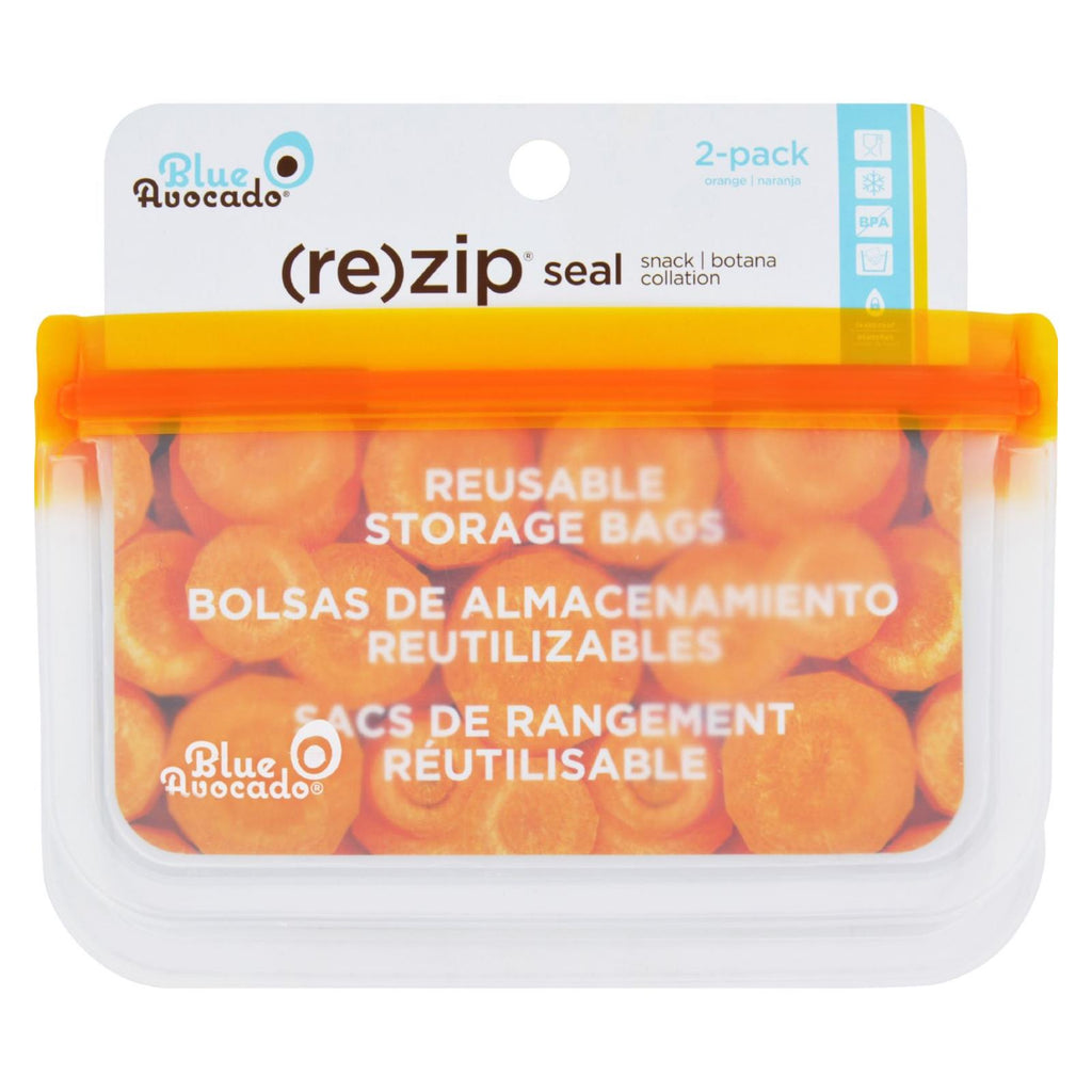 Blue Avocado - Bag - Re-zip - Snack - Orange - 2 Count