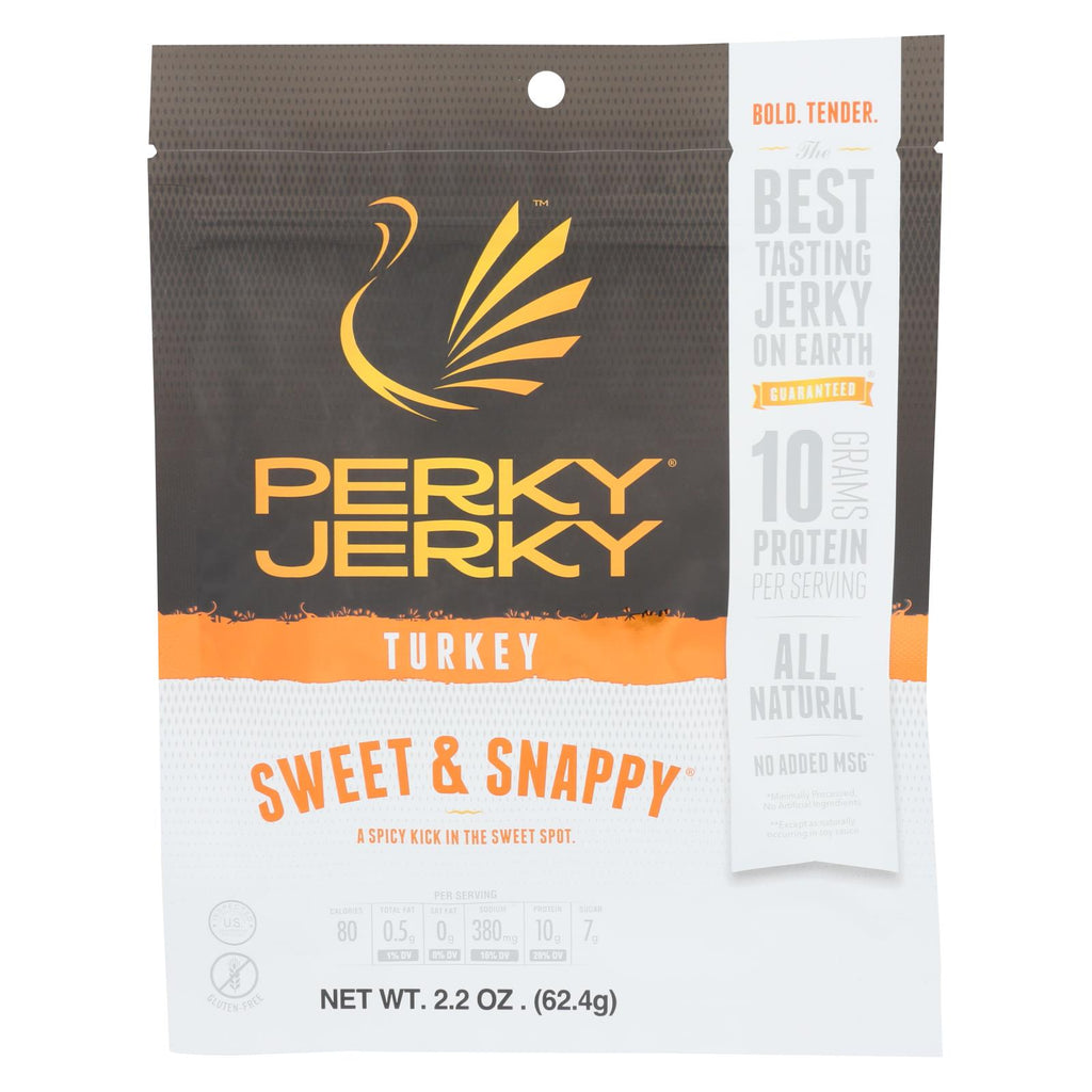 Perky Jerky Turkey - Sweet And Snappy - Case Of 8 - 2.2 Oz.