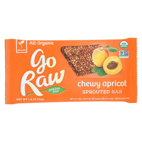 Go Raw - Organic Sprouted Bar - Chewy Apricot - Case Of 30 - 1.8 Oz.