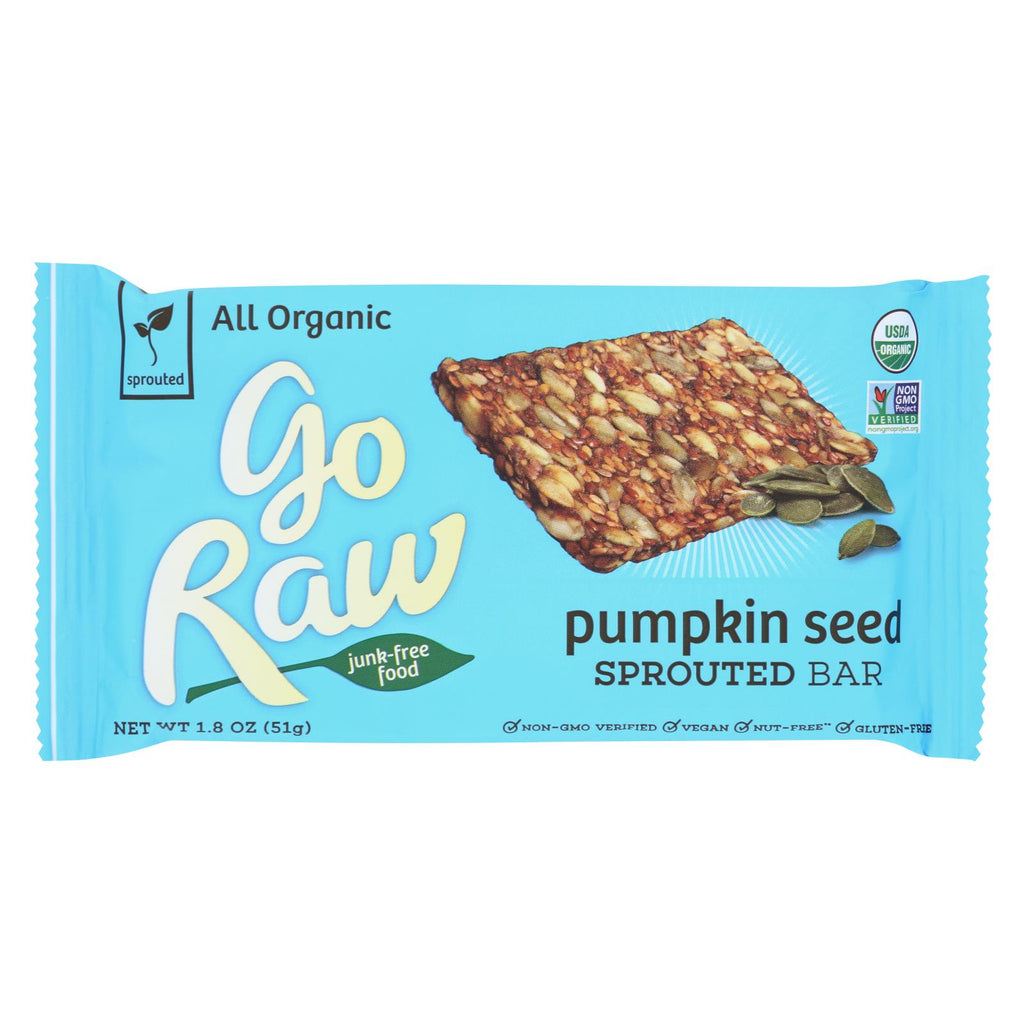 Go Raw - Organic Sprouted Bar - Pumpkin Seed - Case Of 20 - 1.8 Oz.