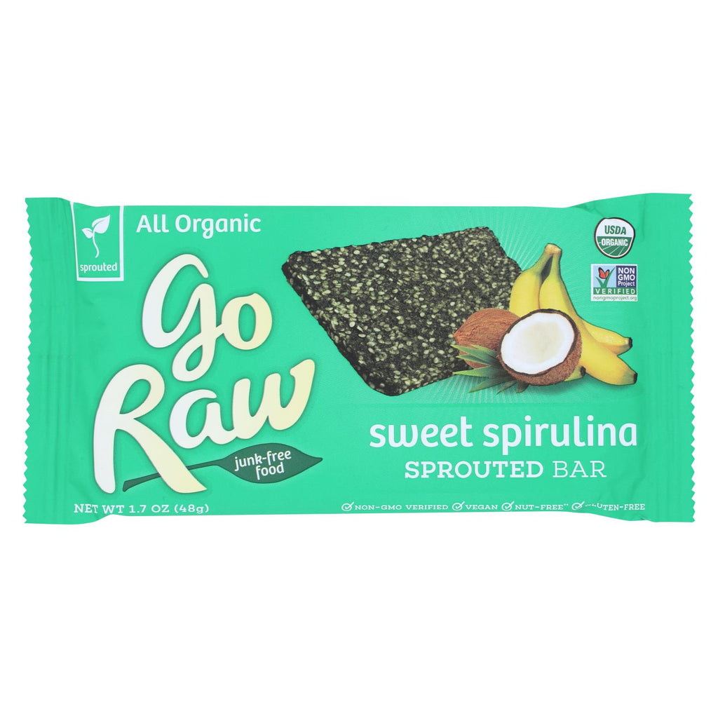 Go Raw - Organic Sprouted Bar - Sweet Spirulina - Case Of 25 - 1.7 Oz.