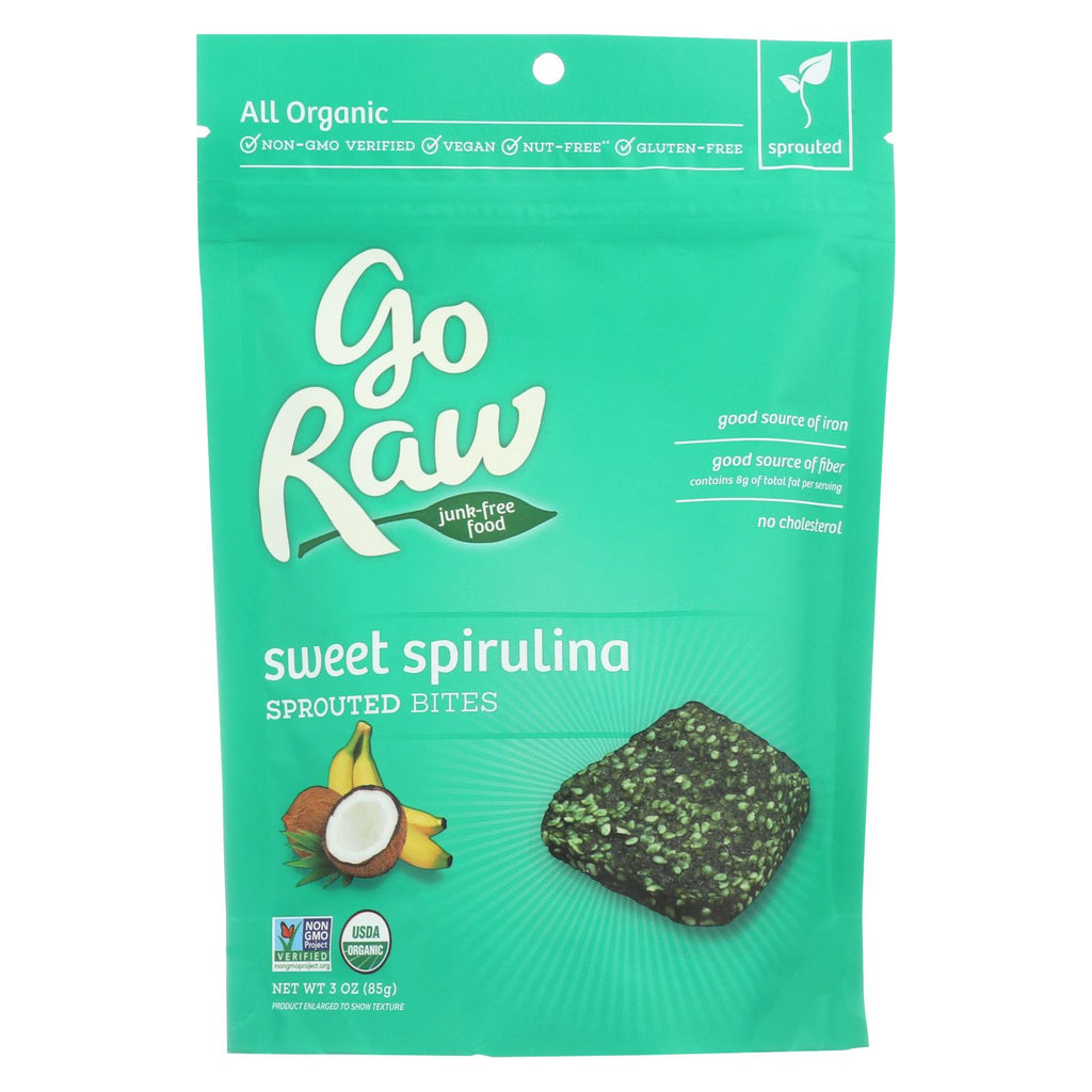 Go Raw - Organic Sprouted Bites - Sweet Spirulina - Case Of 12 - 3 Oz.