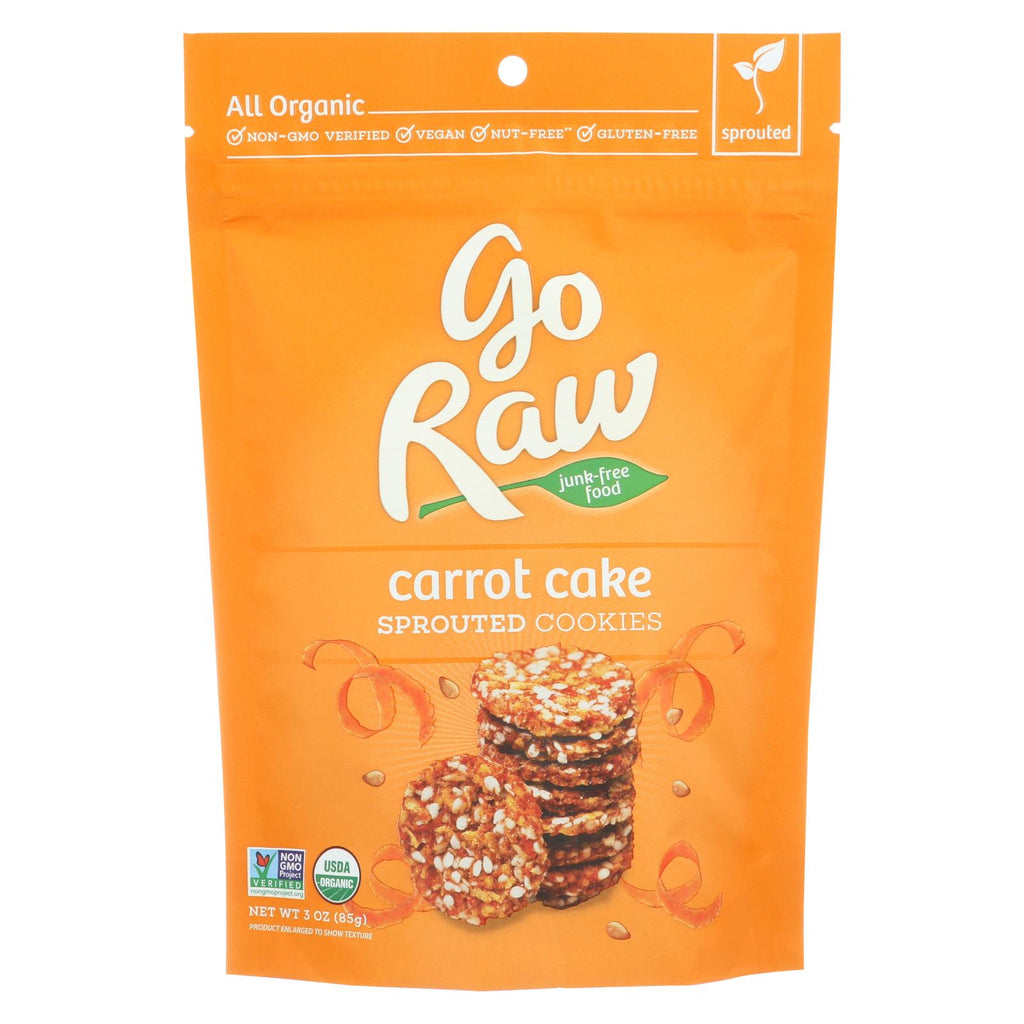 Go Raw - Organic Sprouted Cookies - Carrot Cake - Case Of 12 - 3 Oz.