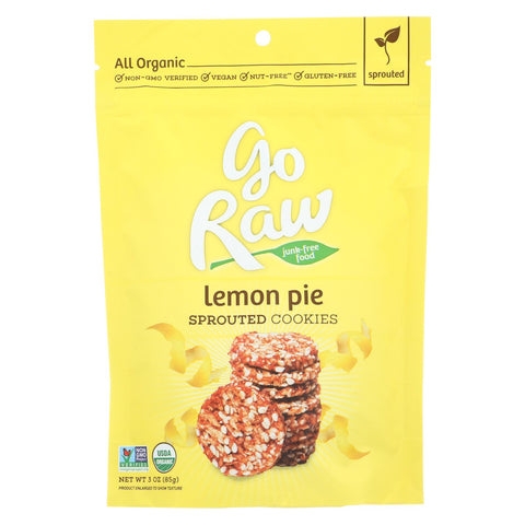 Go Raw - Organic Sprouted Cookies - Lemon - Case Of 12 - 3 Oz.