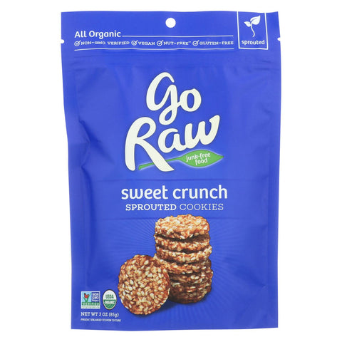 Go Raw - Organic Sprouted Cookies - Sweet Crunch - Case Of 12 - 3 Oz.