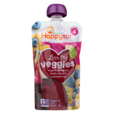 Happy Tot Toodler Food - Organic - Love My Veggies - Banana Beet Squash And Blueberry - 4.22 Oz - Case Of 16