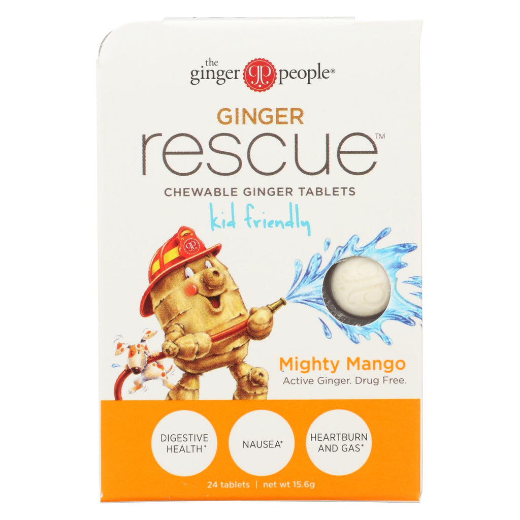 Ginger People Ginger Rescue For Kids - Mighty Mango - 24 Chewable Tablets - Case Of 10