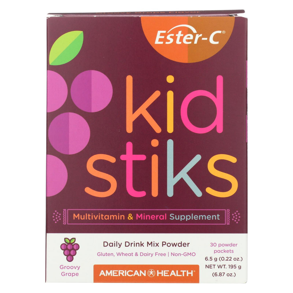 American Health - Ester-c - Kid Stiks - Groovy Grape - 30 Packets