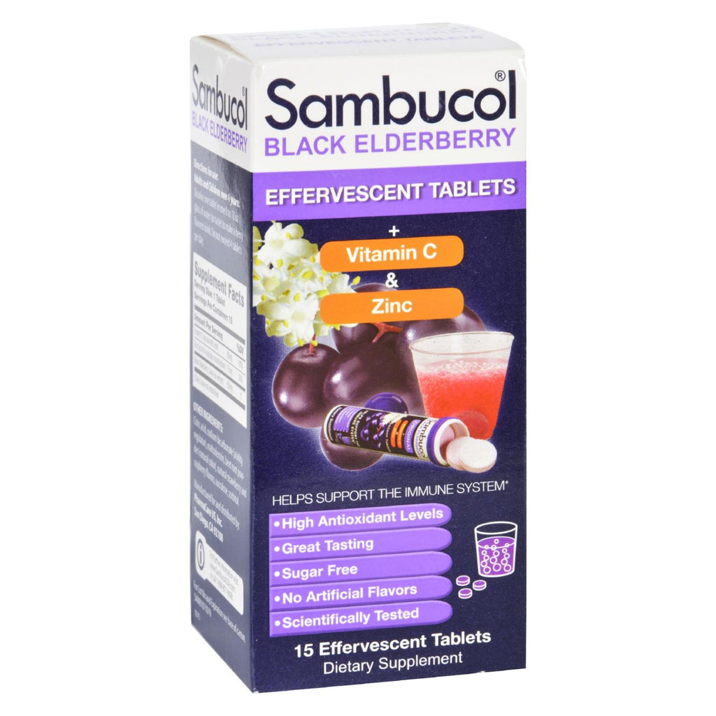 Sambucol - Original - Plus Vitamin C And Zinc - Effervescent Tabs - 15 Count