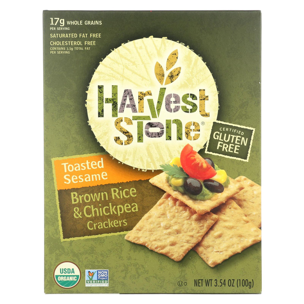 Harvest Stone Harvest Stone Organic Crackers - Rice And Chickpea - Case Of 6 - 3.54 Oz.