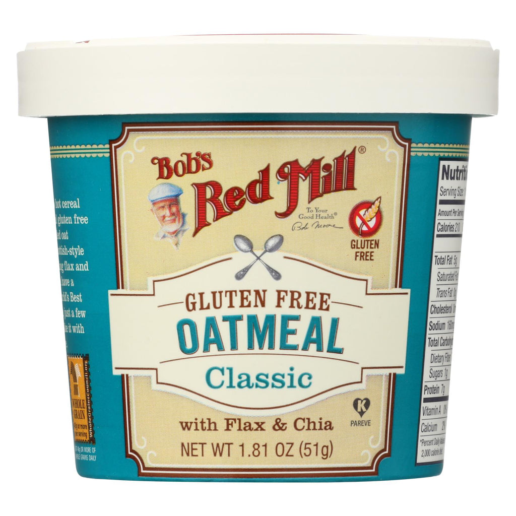 Bob's Red Mill - Gluten Free Oatmeal Cup, Classic With Flax-chia - 1.81 Oz - Case Of 12