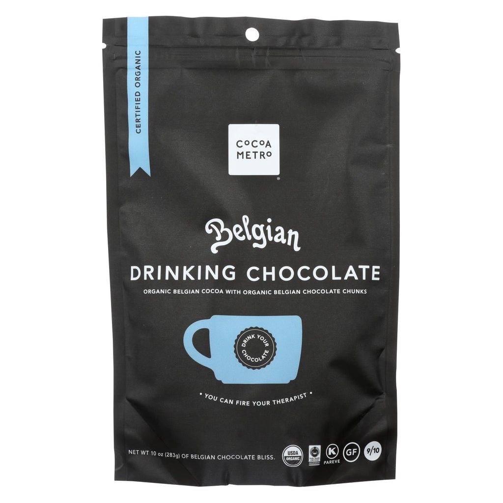 Cocoa Metro Belgian Drnkng Chocolate - Organic - Case Of 6 - 10 Oz