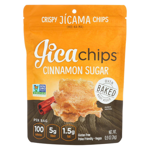 Jicachips Jicama Chips - Cinnamon Sugar - Case Of 8 - 0.9 Oz.