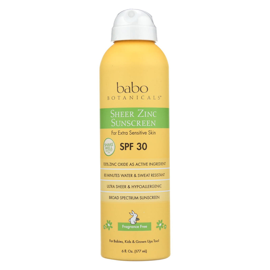 Babo Botanicals - Sunscreen - Fragrance Free - Case Of 1 - 6 Fl Oz.