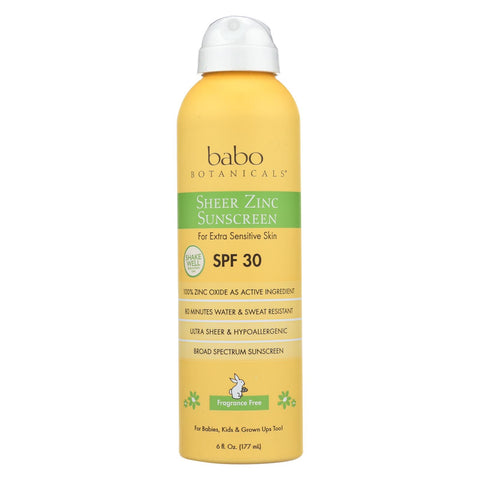 Babo Botanicals - Sunscreen - Fragrance Free - Case Of 1 - 6 Fl Oz.