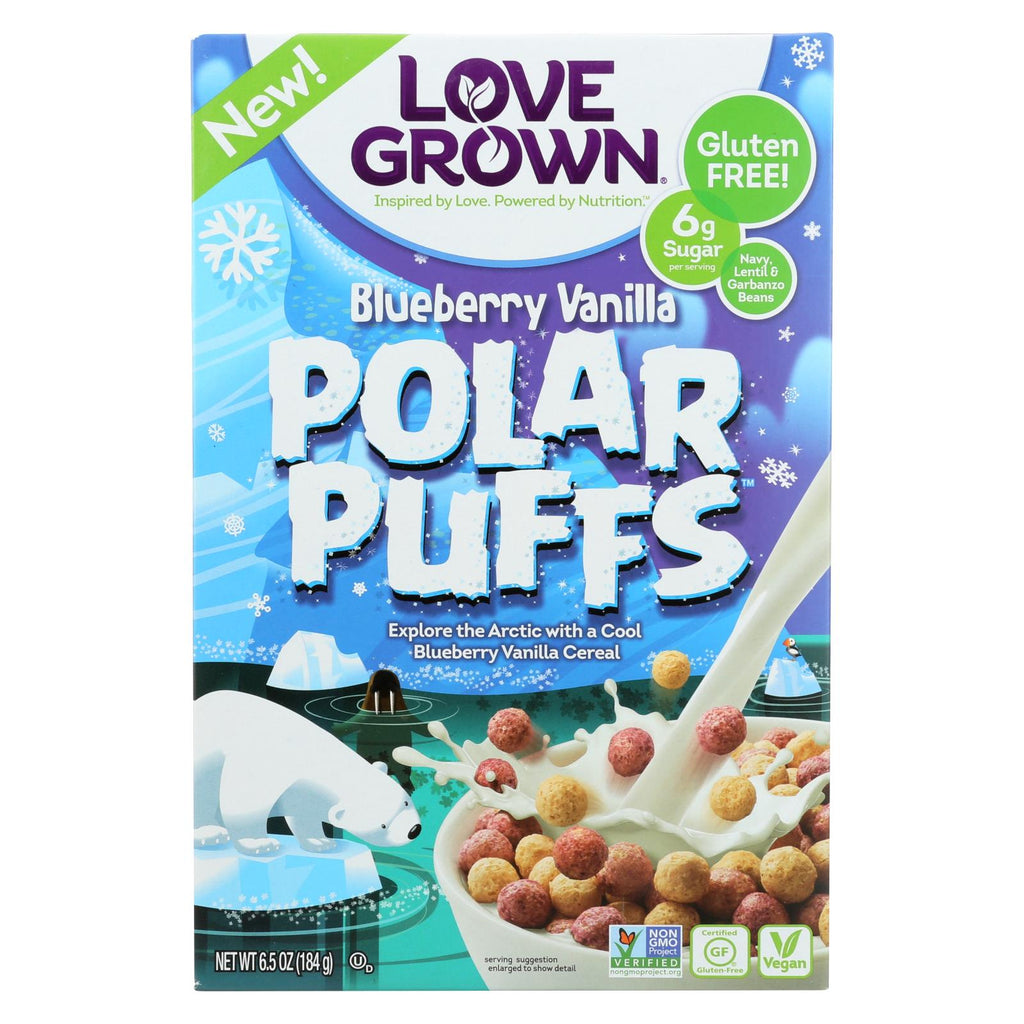 Love Grown Foods Blueberry Vanilla Polar Puffs - Case Of 6 - 6.5 Oz.