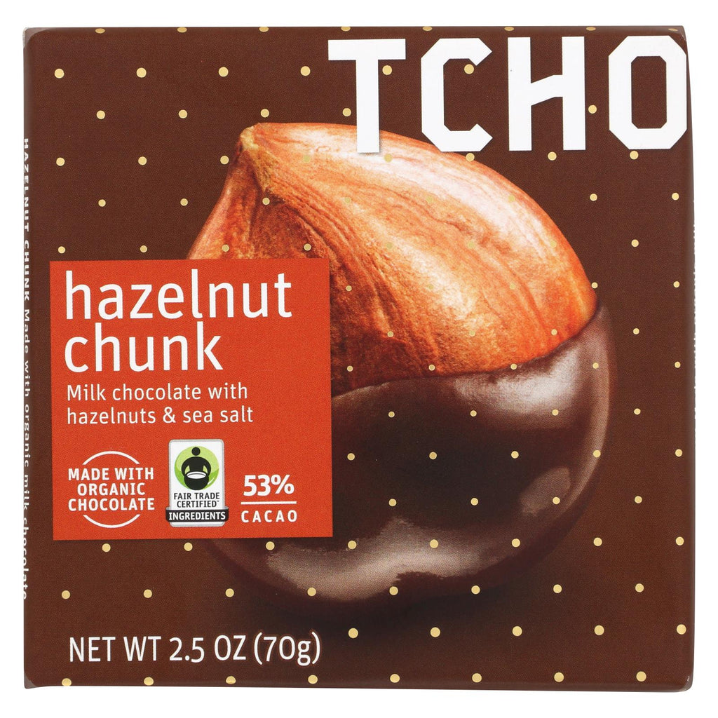 Tcho Chocolate Milk Chocolate Bar - Hazelnut Chunk - Case Of 12 - 2.5 Oz.