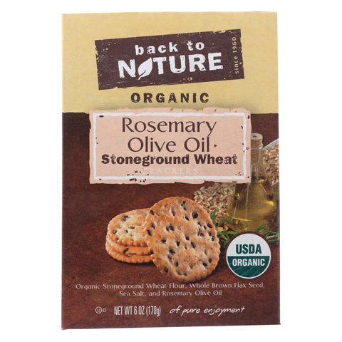 Back To Nature Crackers - Rosemary And Olive Oil Stoneground Wheat - Case Of 6 - 6 Oz.