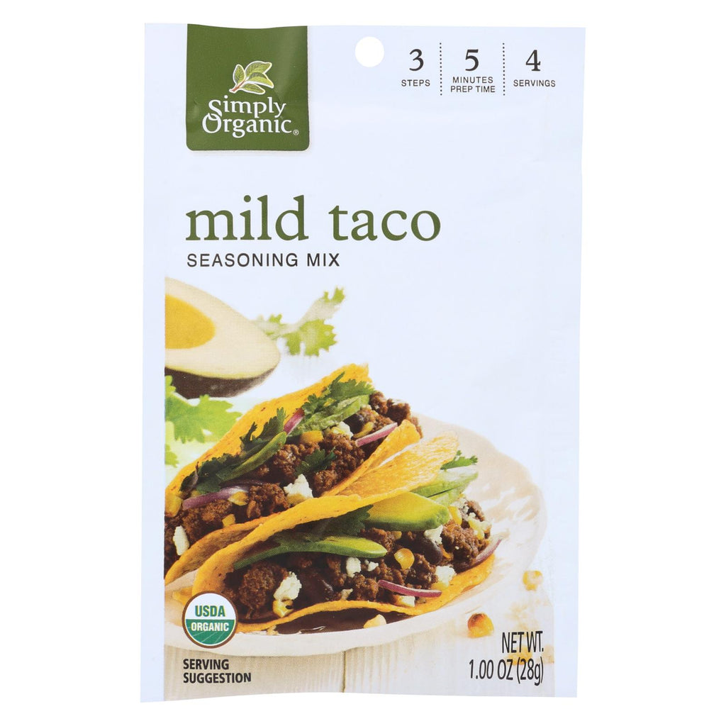 Simply Organic Mild Taco Seasoning Mix - Case Of 12 - 1 Oz.