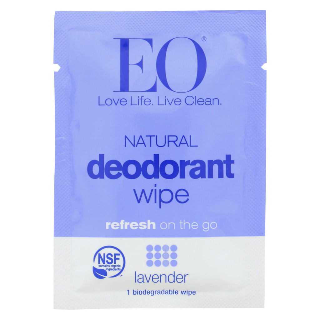 Eo Products - Deodorant Wipes - Lavender - Case Of 24 - 1 Each