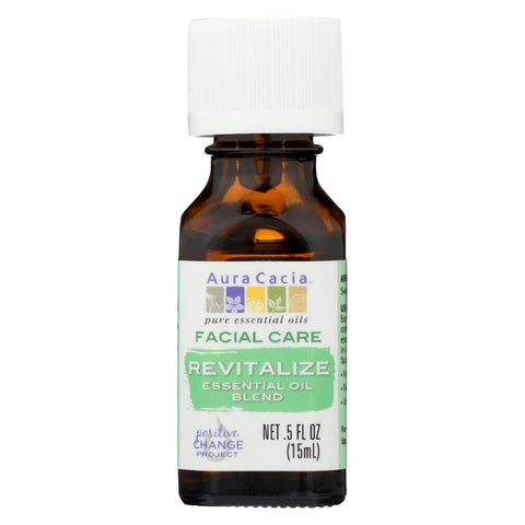 Aura Cacia - Facial Massage Oil - Revitalize Essential Oil Blend - 0.5 Fl Oz.