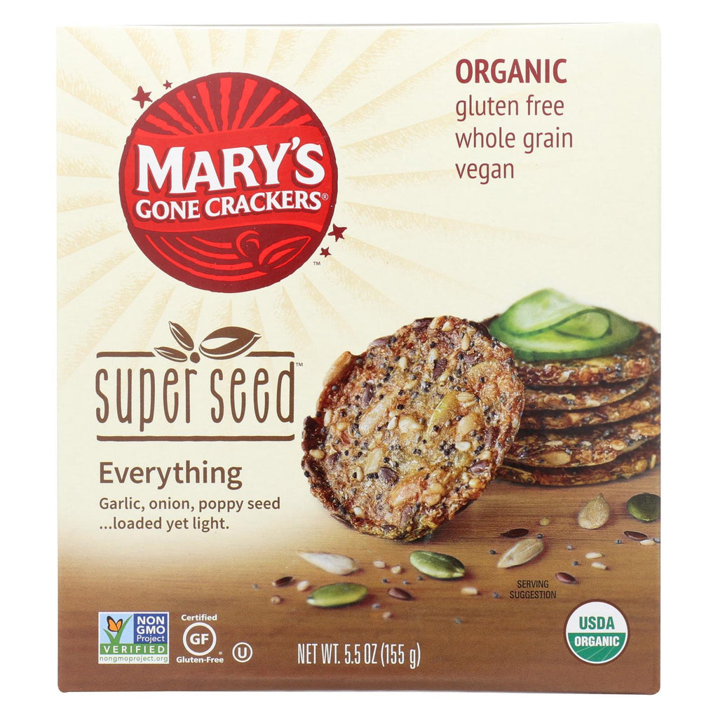 Mary's Gone Crackers Super Seed - Everything - Case Of 6 - 5.5 Oz.