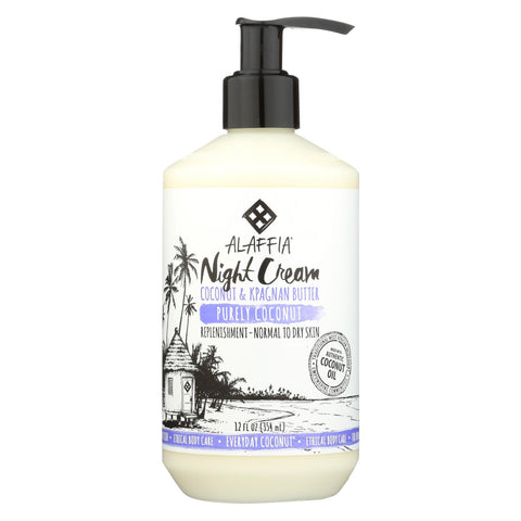 Alaffia - Night Cream - Purely Coconut - 12 Fl Oz.