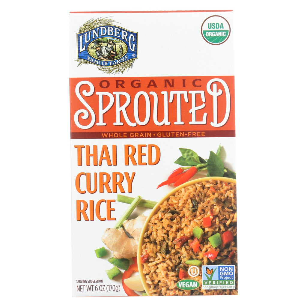 Lundberg Family Farms Organic Sprouted Rice - Thai Red Curry - Case Of 6 - 6 Oz