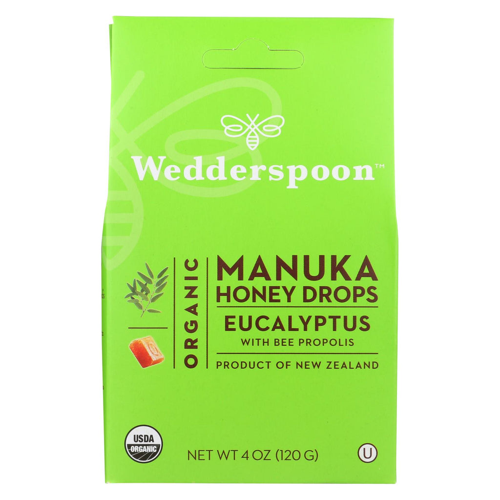 Wedderspoon Drops - Organic - Manuka Honey - Eucalyptus - 4 Oz