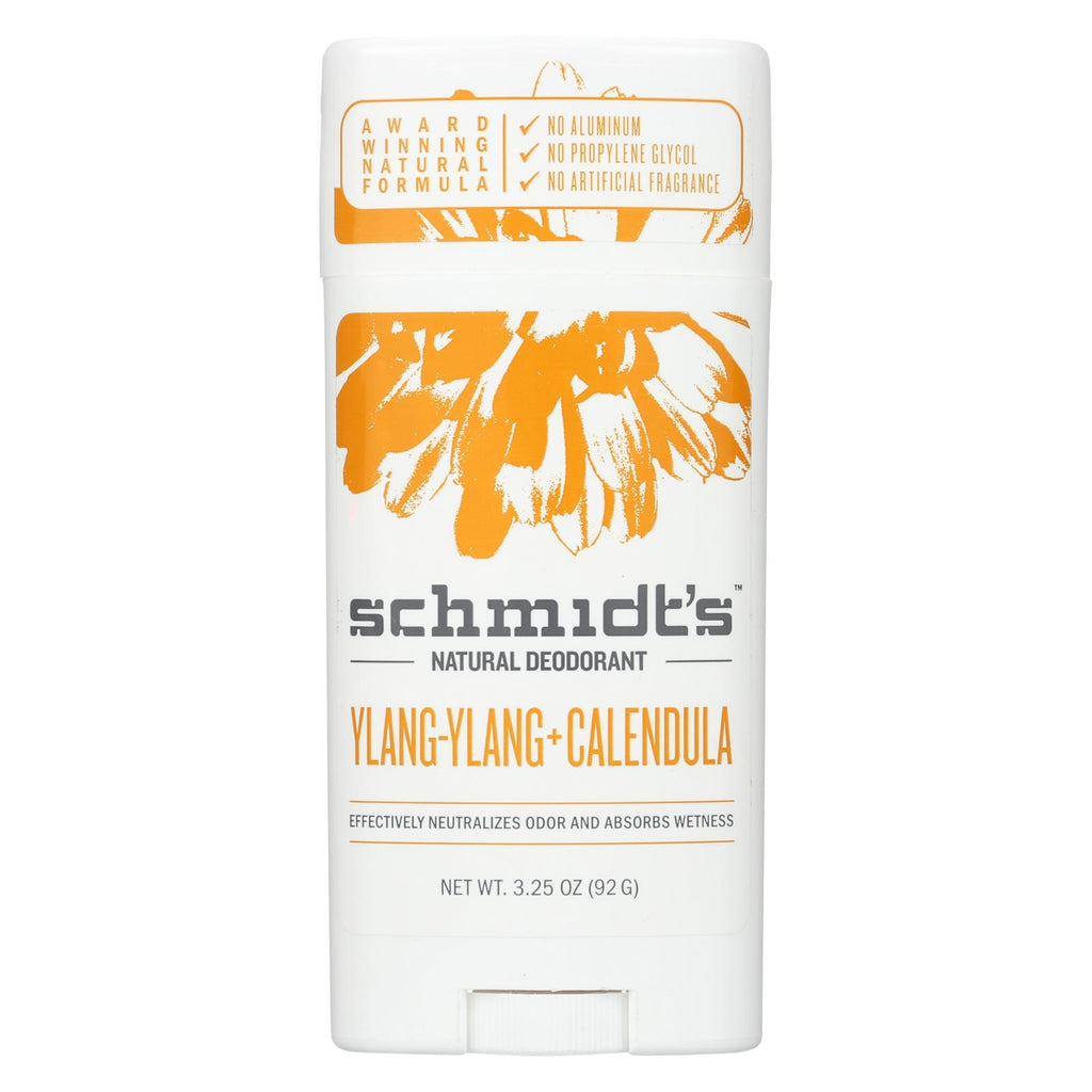 Schmidt's Natural Deodorant Stick - Ylang - Ylang + Calendula - 3.25 Oz.