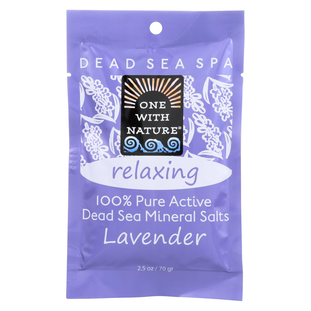 One With Nature Relaxing Lavender Dead Sea Mineral - Salt Bath - Case Of 6 - 2.5 Oz.