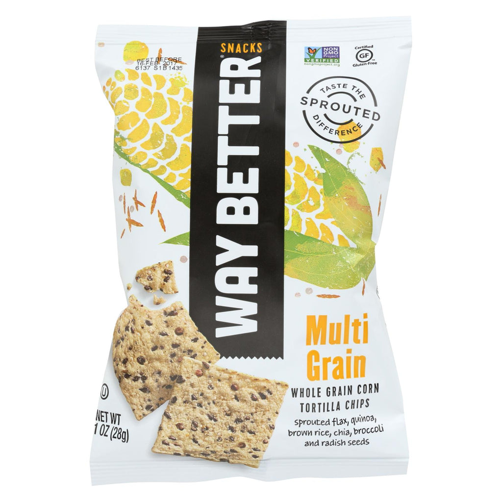 Way Better Snacks Tortilla Chips - Multi - Grain - Case Of 12 - 1 Oz.