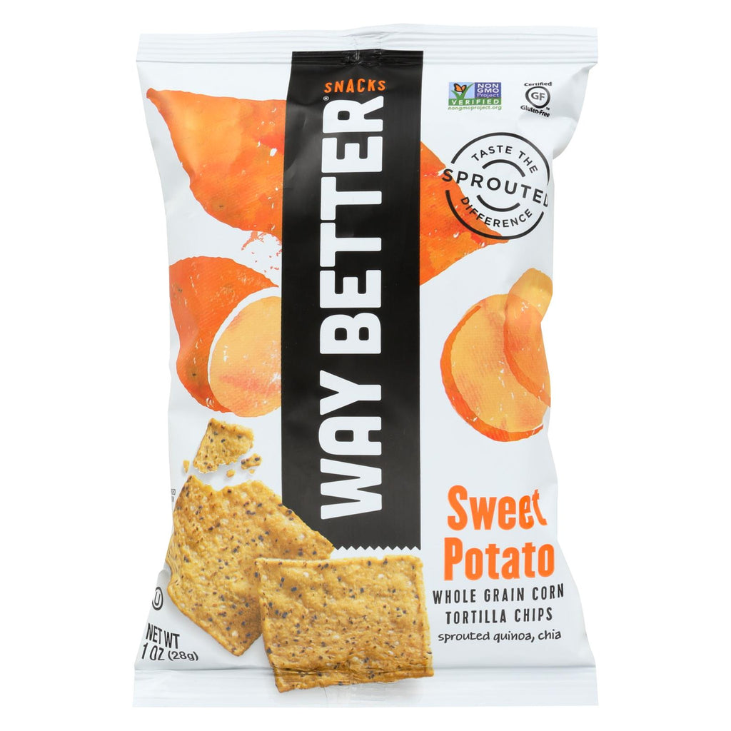 Way Better Snacks Tortilla Chips - Sweet Potato - Case Of 12 - 1 Oz.