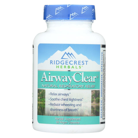 Ridgecrest Herbals - Airway Clear - Natrual Respiratory Relief - 60 Vegan Capsules