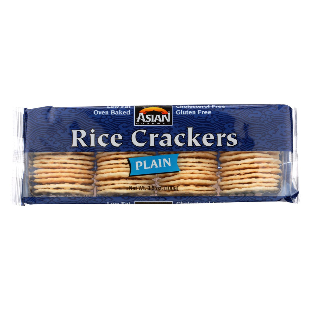 Asian Gourmet Rice Crackers - Plain - Case Of 12 - 3.5 Oz.