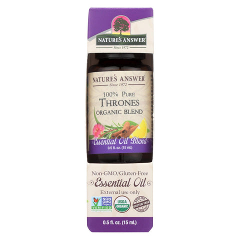 Nature's Answer - Organic Essential Oil Blend - Thrones - 0.5 Oz.