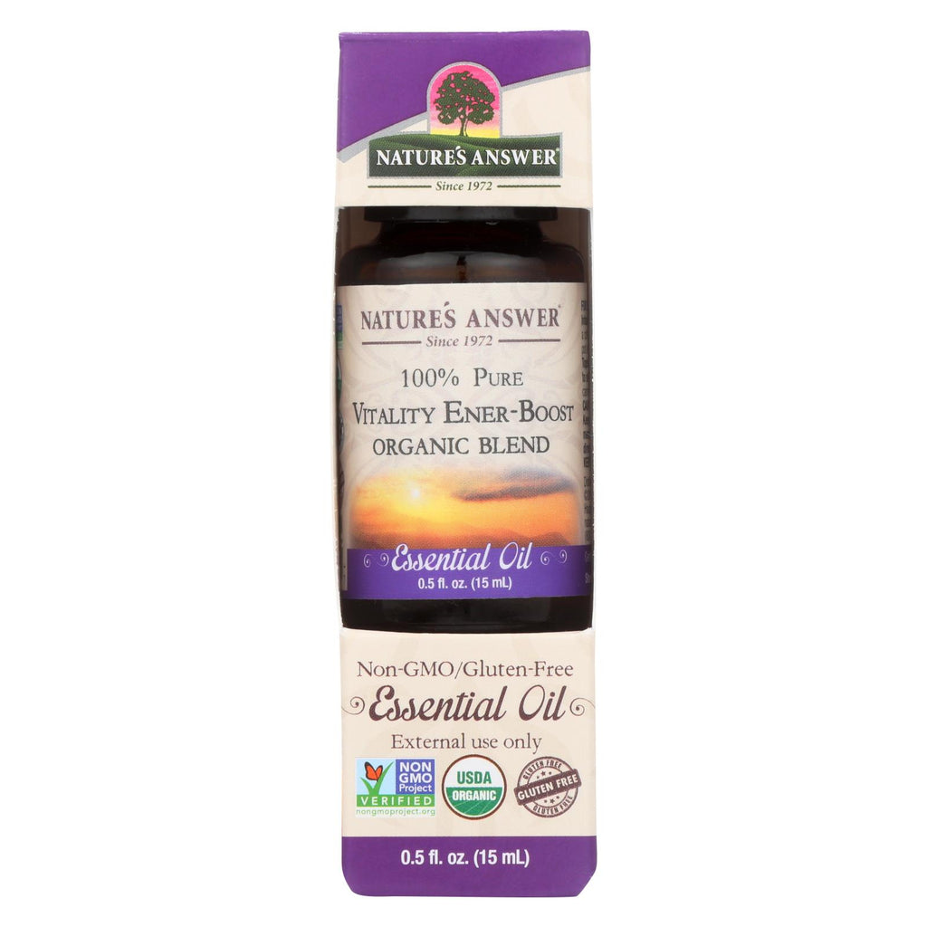 Nature's Answer - Organic Essential Oil Blend - Vitality Energy Boost - 0.5 Oz.